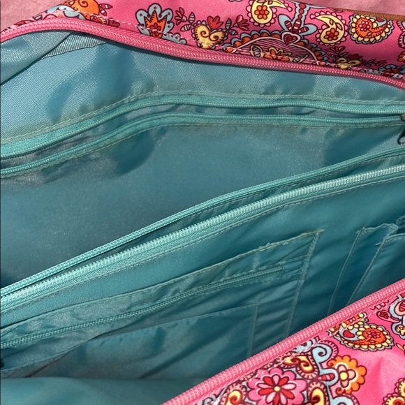 Oilily Pink and Blue Paisley Travel Tote Bag - Picture 11 of 16